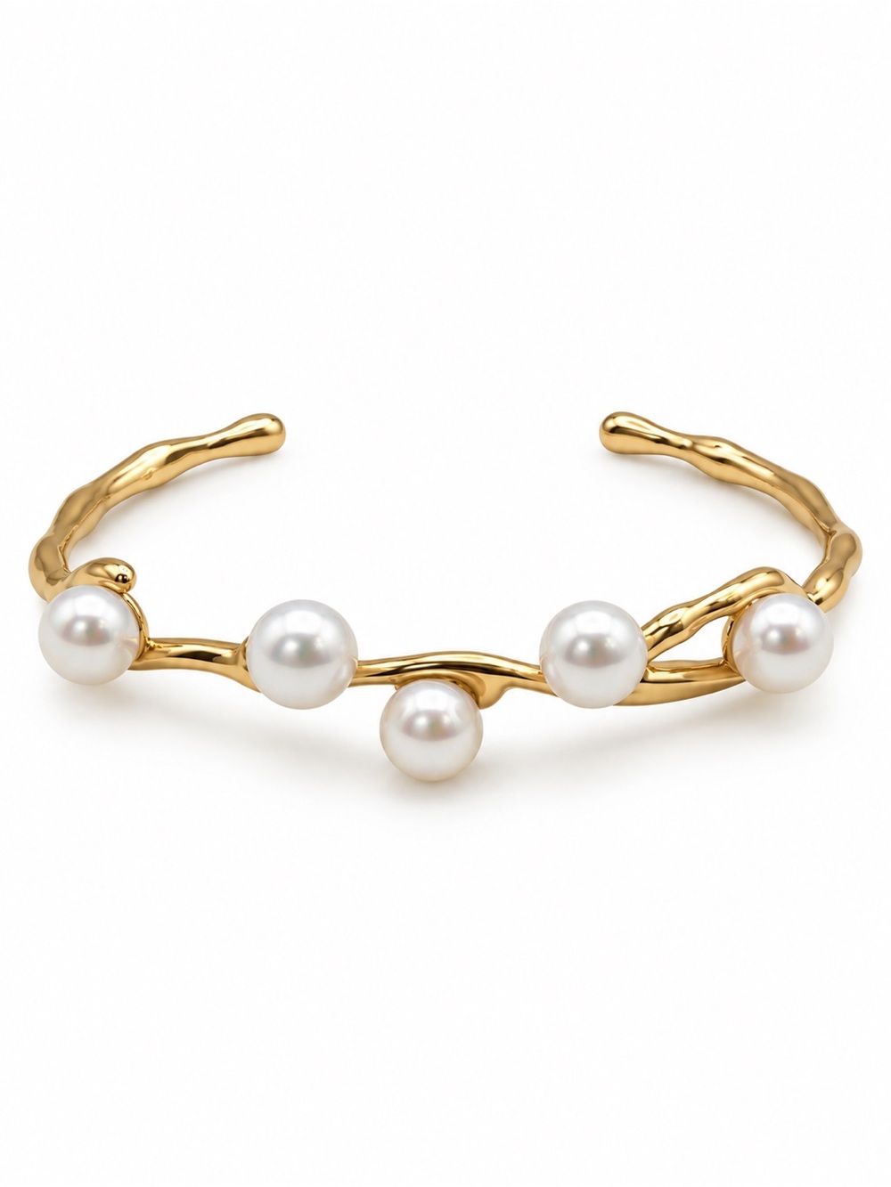 Pearl Branch Gold Cuff Bracelet